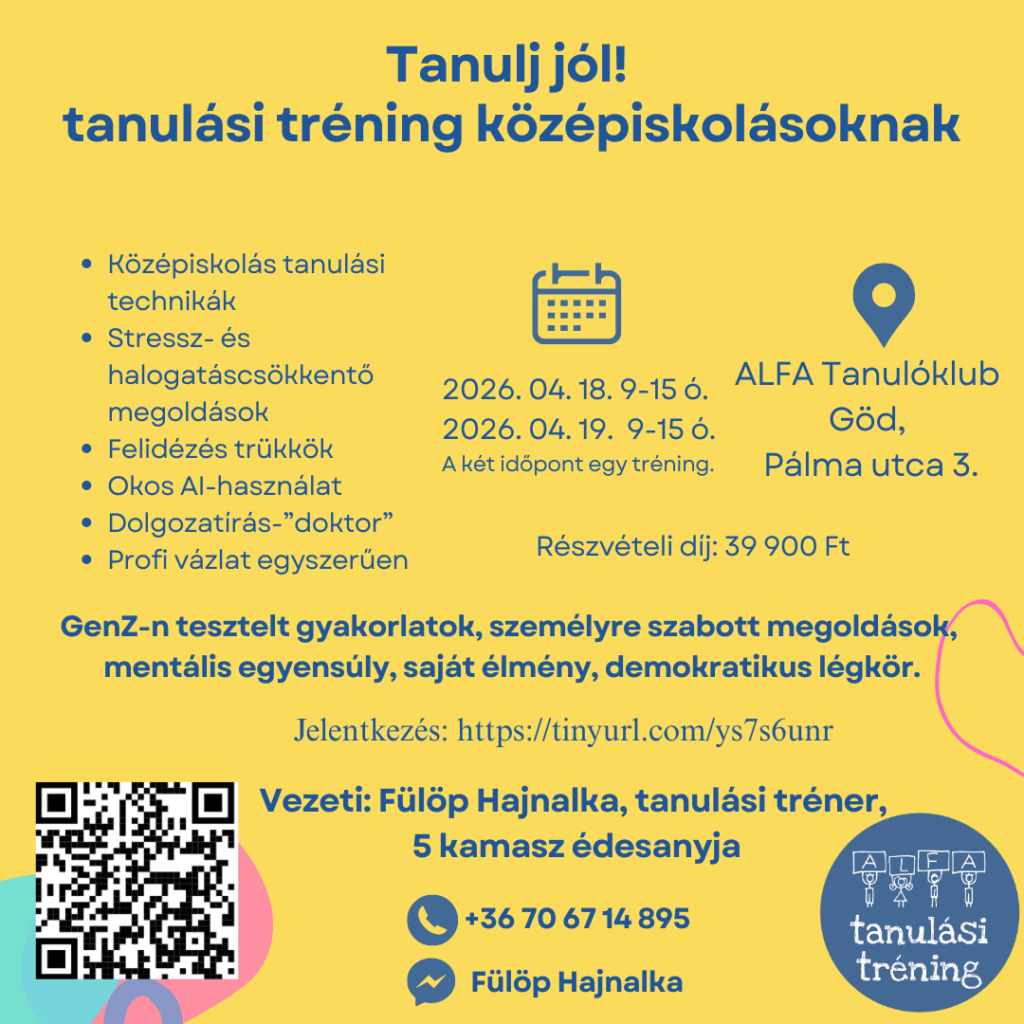 ALFA Középiskolás tanulási tréning