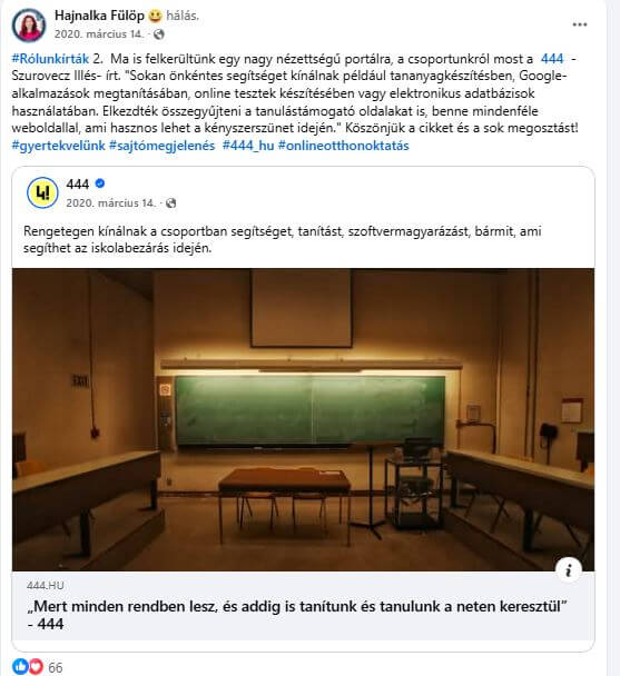 kepernyokep - Amikor a Covid miatt ránk zárták a sulikat… - Fülöp Hajnalka