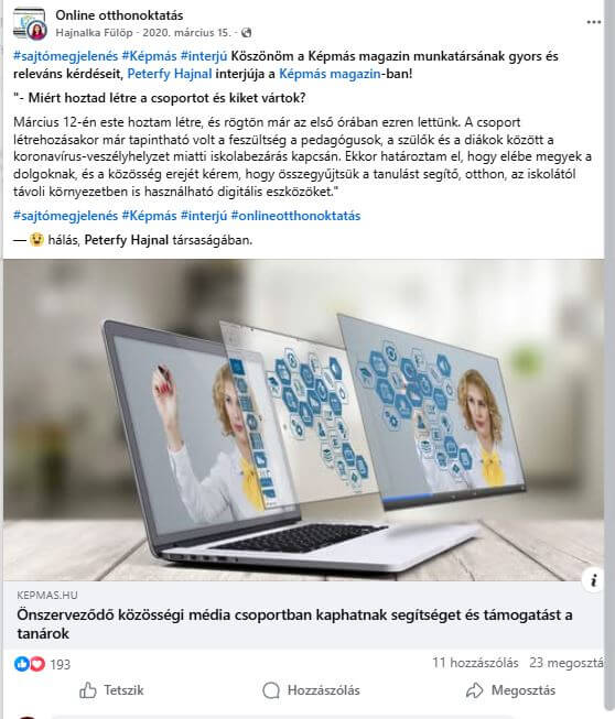 kepernyokep2 - Amikor a Covid miatt ránk zárták a sulikat… - Fülöp Hajnalka